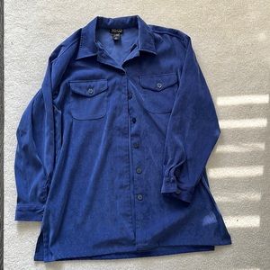 Oversized suede shirt jacket